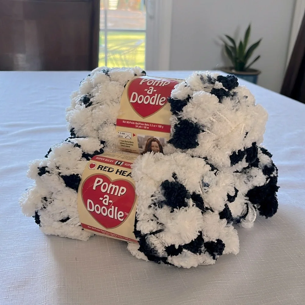 RED HEART POMP -a- DOODLE YARN BUNDLE OF 3